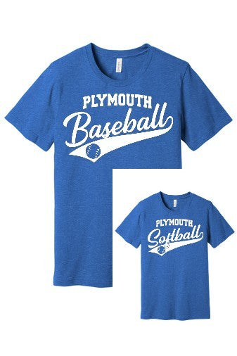 Plymouth Ball Tee - (Adult & Youth Sizes) - Heather Royal