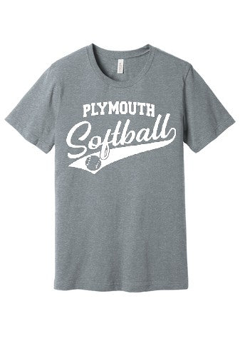 Plymouth Softball Tee  - Grey