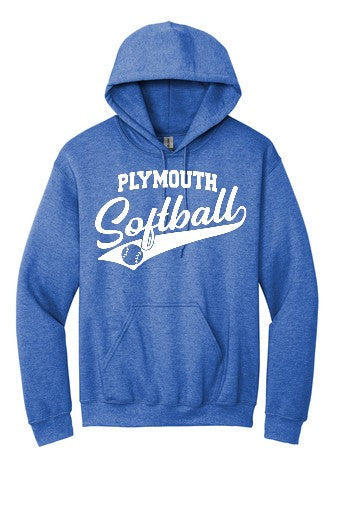 Plymouth Softball Hoodie - Heather Royal
