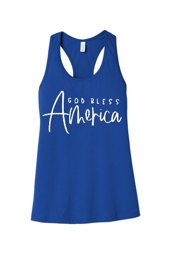 God Bless America Tank-Blue