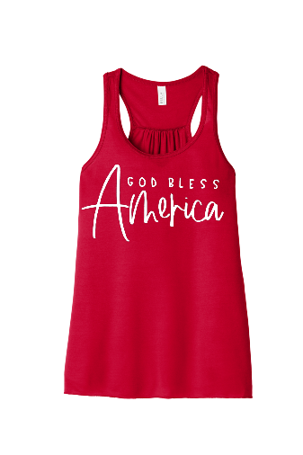 God Bless America Tank-Red